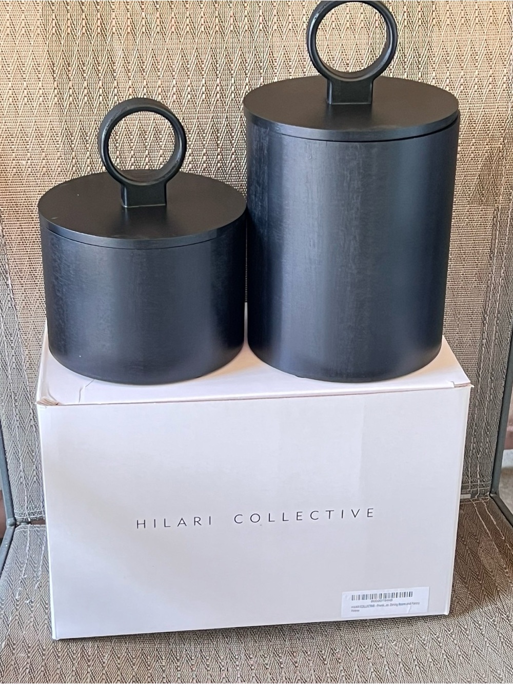 Black Decorative Storage Canisters - Set of 2